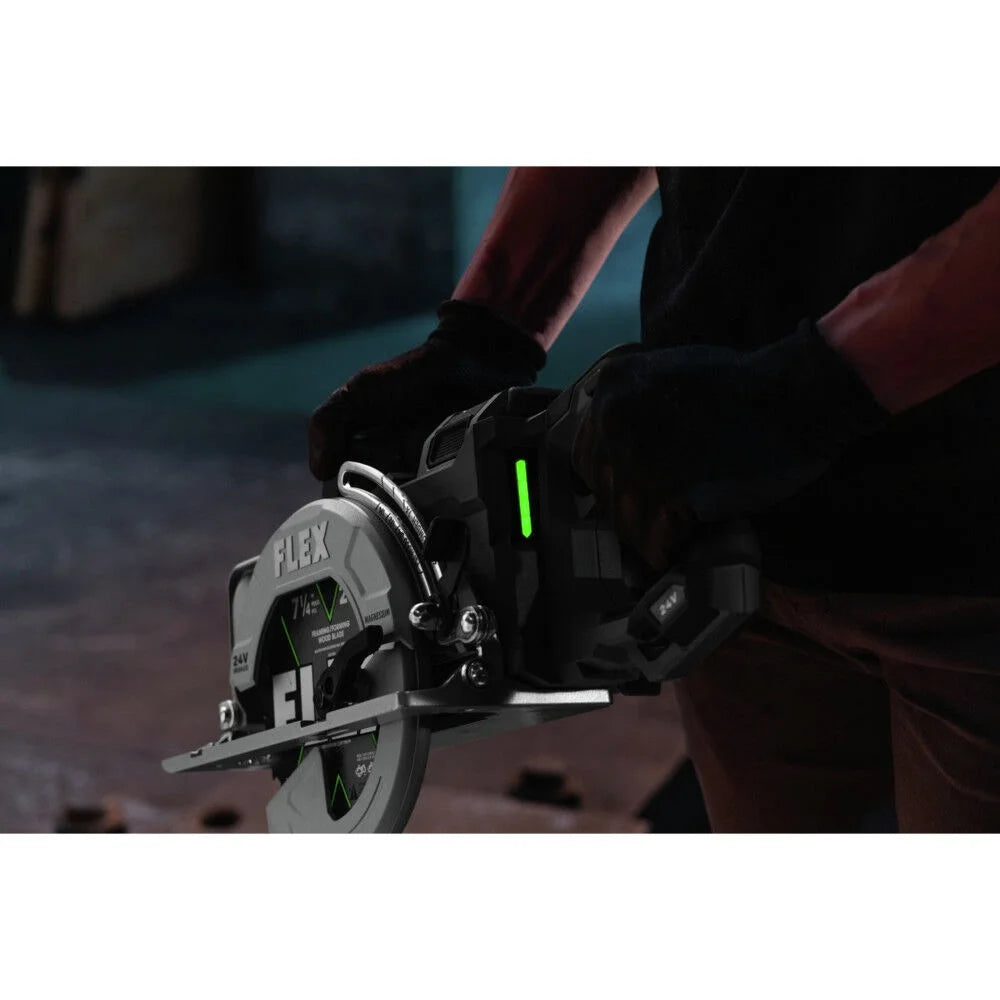 FLEX FX2141R-1J 24V Stacked Lithium Advantage Brushless 7-1/4 in. Cordless Rear Handle Circular Saw Kit (10 Ah)