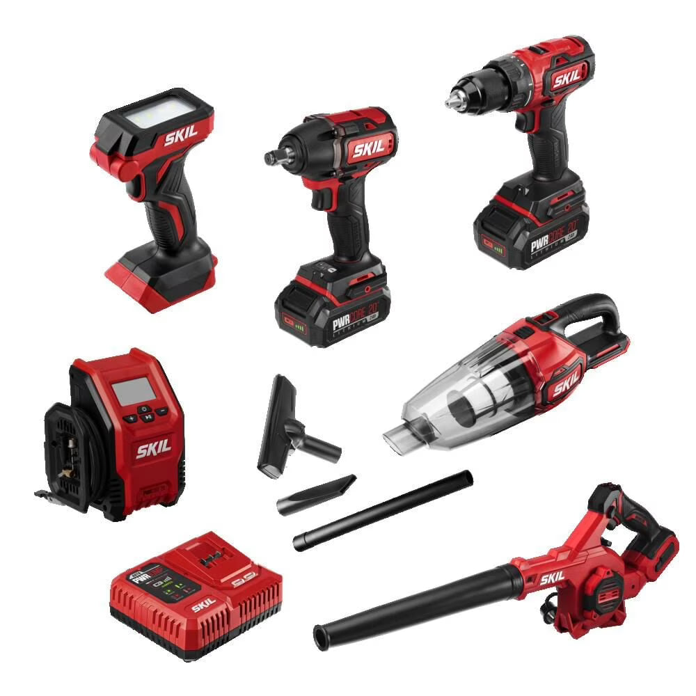 Skil Pwrcore20 20V 6 Tool Combo Kit With Auto Pwrjump Charger