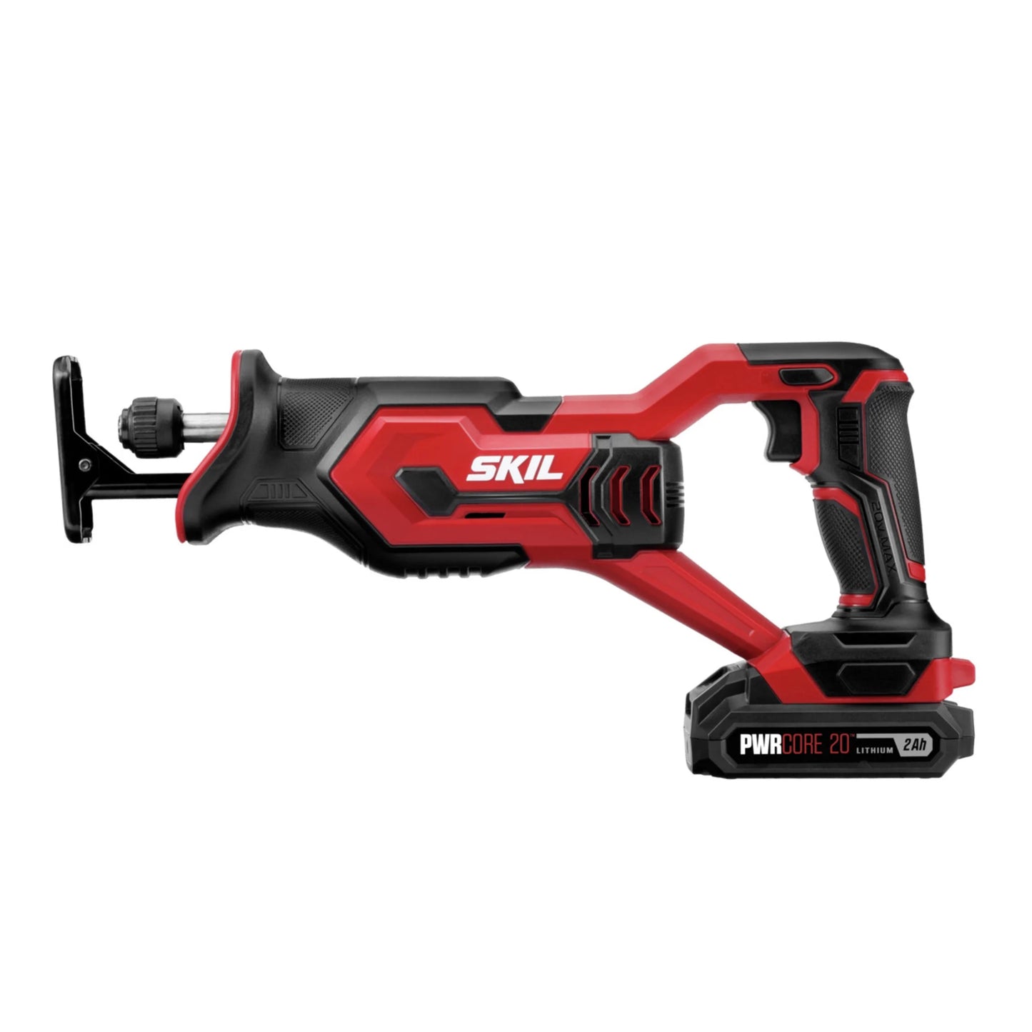 SKIL CB739601 PWR CORE 20V 4 Tool Combo Kit, Drill Driver, Impact, Drive, Recip Saw, and Spot Light, with two 2.0Ah Batteries and Charger