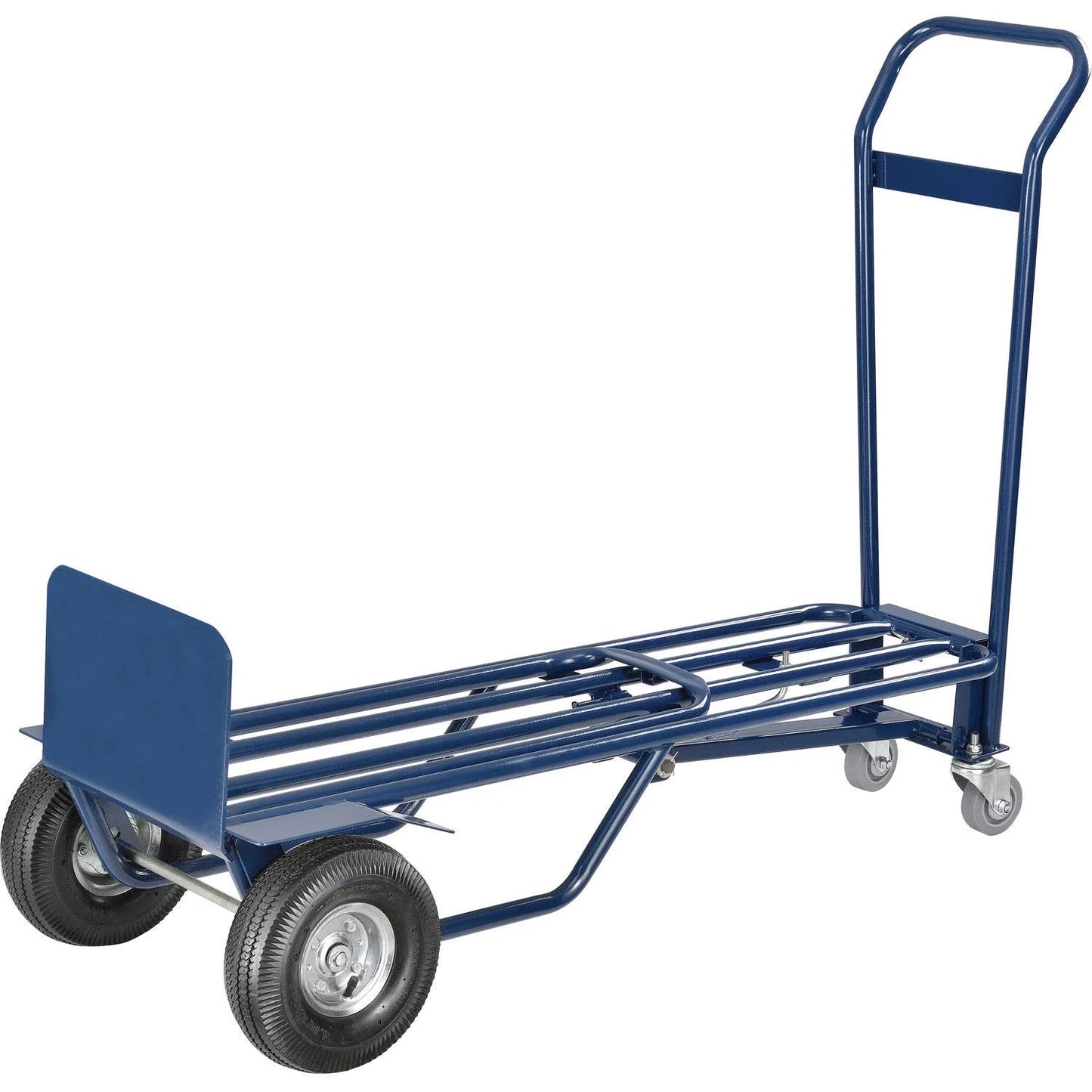 Global Industrial 983130 Steel 3-in-1 Convertible Hand Truck with Pneumatic Wheels, 600 lbs