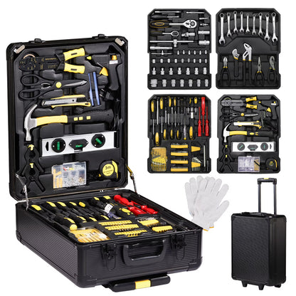 UBesGoo 799 Pcs Tool Set, Household Repair Hand Tool Kit, Mechanics Tool Kit, with Trolley Case, Silver