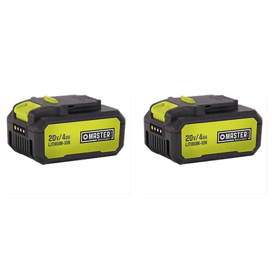 Master Mechanic 2 Pack 20V Lithium Ion Rechargeable Tool Charging Battery