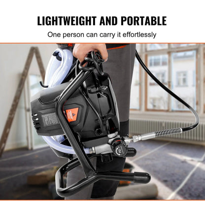 Stand Airless Paint Sprayer 3000 PSI 750W Electric High-Pressure Handheld Sprayer for Interior Exterior Walls, Furniture, Fences with Adjustable Speed Control and Extension Pole