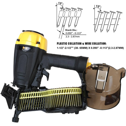HBT HBCN65P 15 Degree 2-1/2-inch Coil Siding Nail Gun with Magnesium Housing