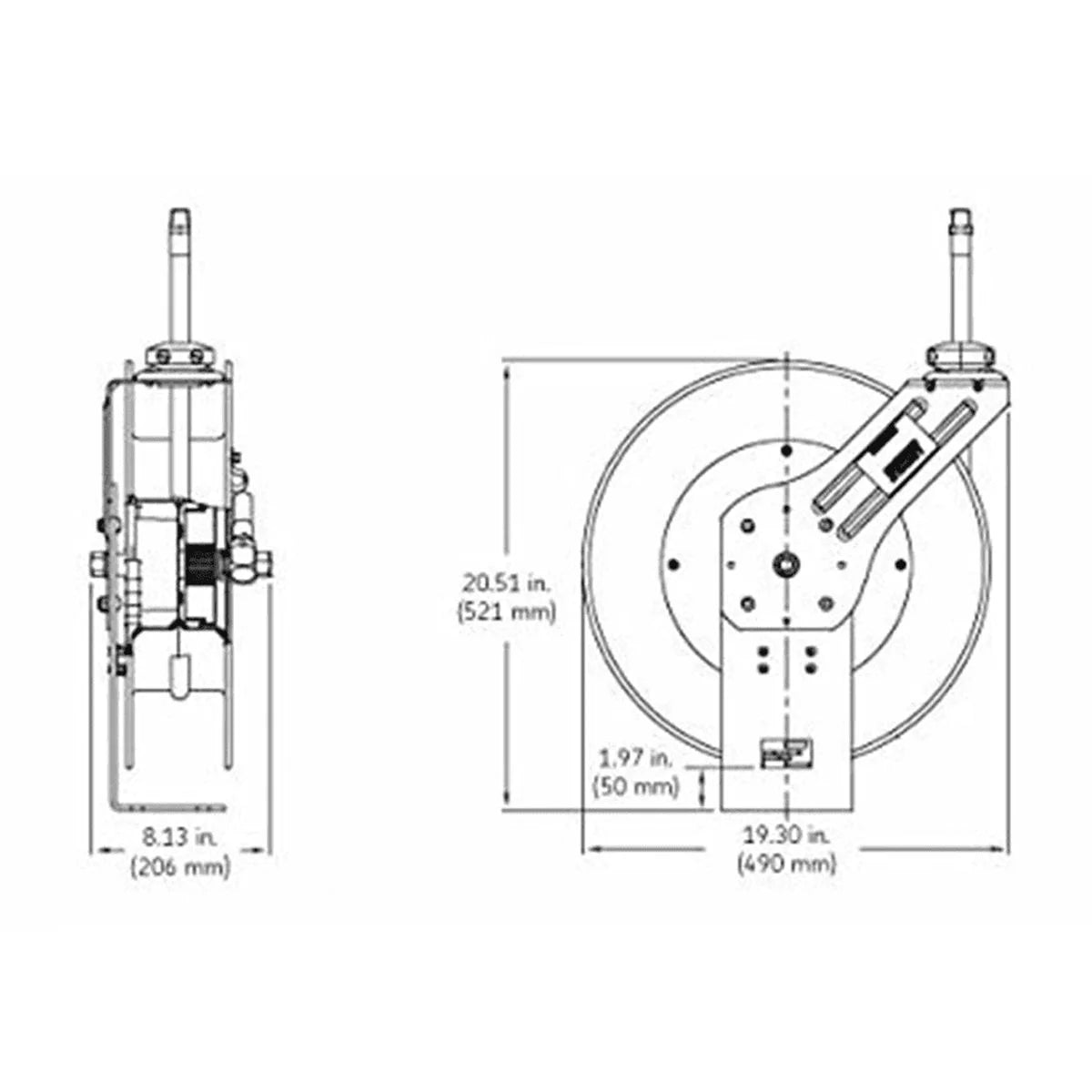 Lincoln 83754 Value Series Air and Water 50' x 1/2" Retractable Hose Reel
