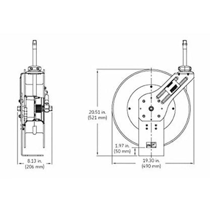 Lincoln 83754 Value Series Air and Water 50' x 1/2" Retractable Hose Reel