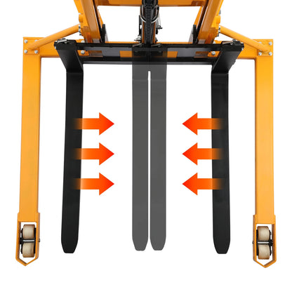 APOLLOLIFT 2200lb Hydraulic Hand Walkie Pallet Stacker, 63" Lifting Manual Forklift with Adjustable Fork