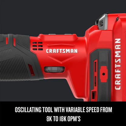 Craftsman V20 20 volt Cordless Oscillating Tool Kit 18000 opm Red 15 pc. - Case Of: 1; Each Pack Qty: 15; Total Items Qty: 15