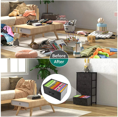 YINTATECH 4 Drawers Dresser Shelf Organizer Bedroom Bedside Storage Tower Black Grey