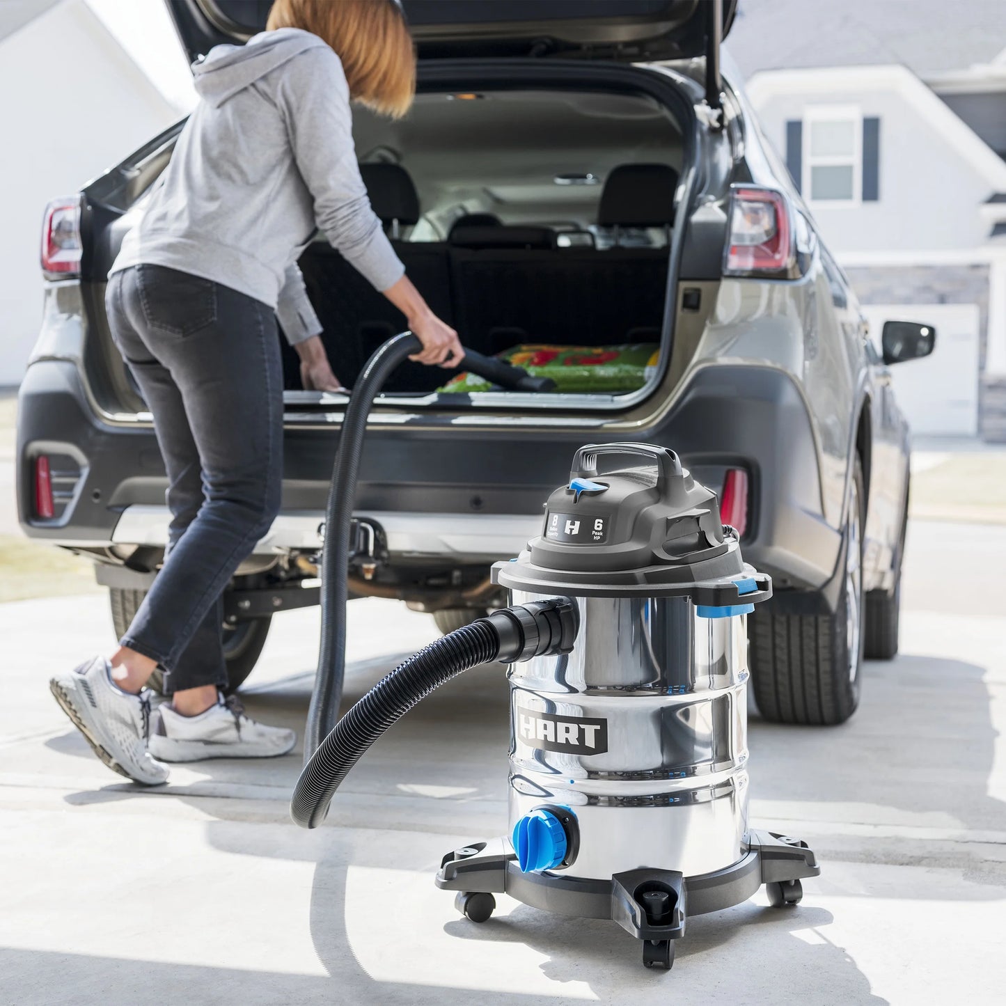 HART 8 Gallon 6 Peak HP Stainless Steel Wet/Dry Vacuum, VOC812SF 3703