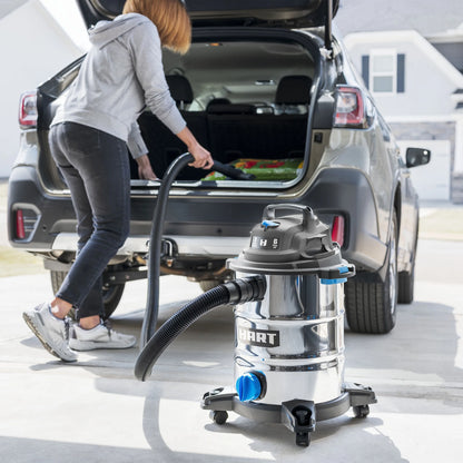HART 8 Gallon 6 Peak HP Stainless Steel Wet/Dry Vacuum, VOC812SF 3703
