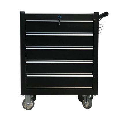 5-Drawer Metal Rolling Tool Cabinet, Storage Toolbox with Brake wheels, Tool Chest with lock, Suitable for Warehouses, Garages, Repair Shops