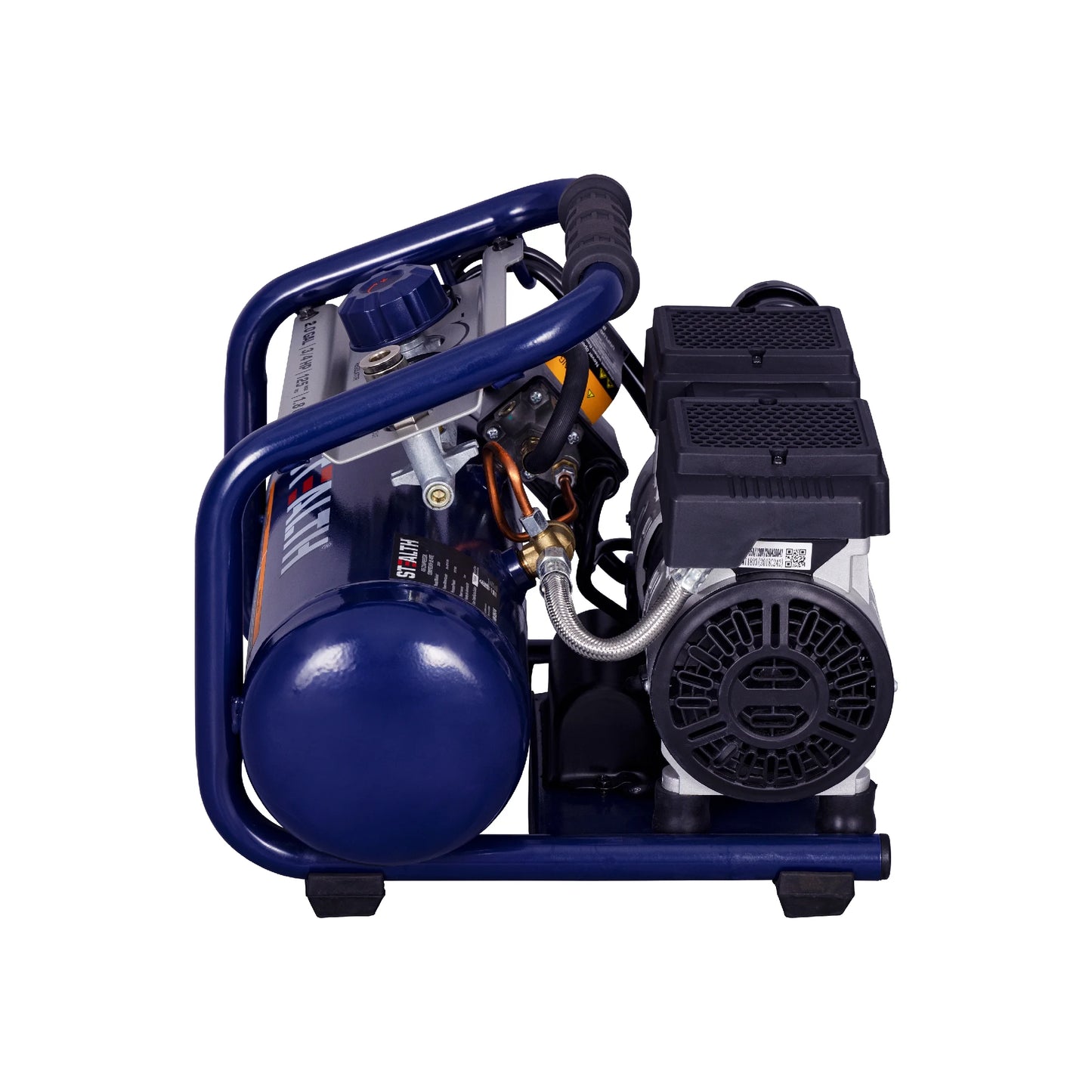 Stealth Ultra Quiet 2 Gallon 125 PSI Portable Electric Oil-Free Air Compressor, Professional Series