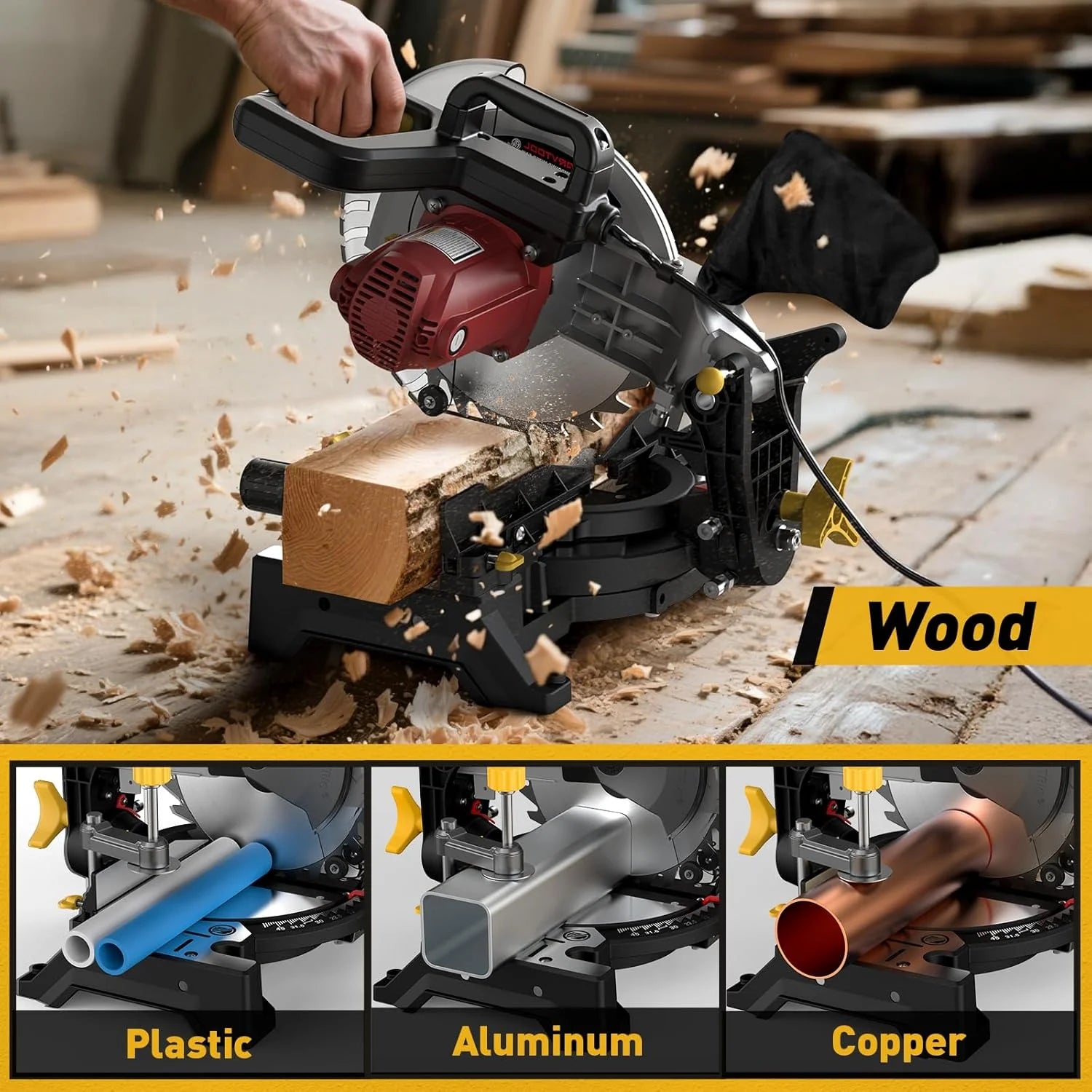 10-inch Compound Miter Saw 15 Amp Single Bevel 0-45? with 36T Blade Power Saw