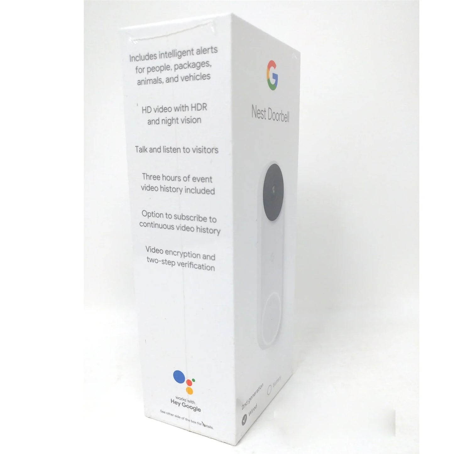 Google Nest Doorbell (Wired, 2nd gen) - Video Doorbell Camera - Doorbell Security Camera - Snow