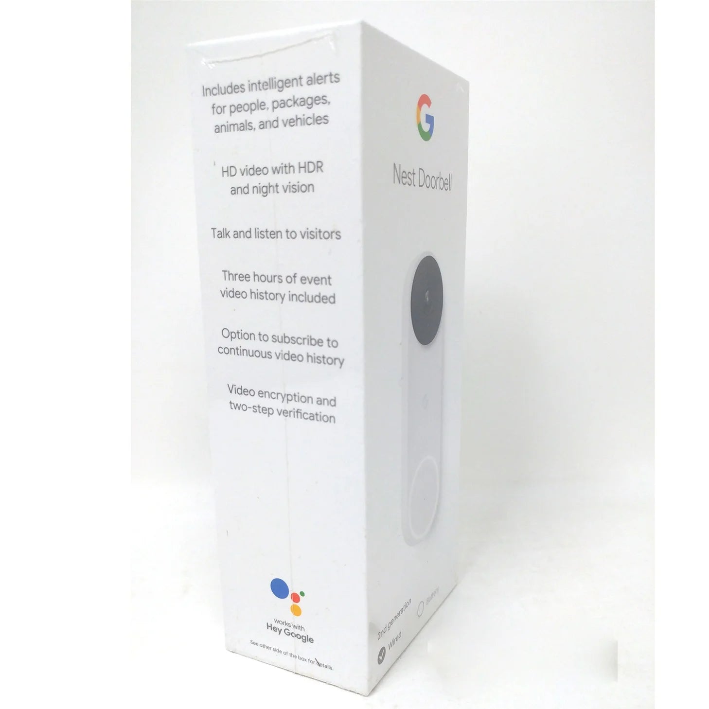 Google Nest Doorbell (Wired, 2nd gen) - Video Doorbell Camera - Doorbell Security Camera - Snow