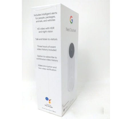 Google Nest Doorbell (Wired, 2nd gen) - Video Doorbell Camera - Doorbell Security Camera - Snow