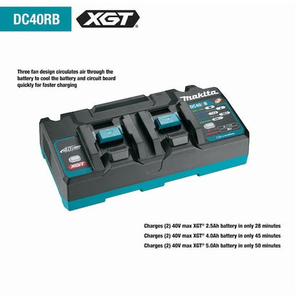 Makita Dual Port Battery Charger,Li-Ion,40V DC40RB