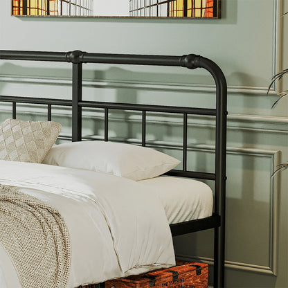 QFTIME 14" King Bed Frame with Headboard and Footboard, Heavy Duty Metal Platform, Premium Steel Slat Mattress Foundation with Storage, No Box Spring Needed