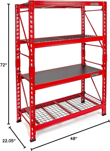 Craftsman 2-Shelf 3-Foot Tall Stackable Tool Chest Depth Storage Rack, 2-Pack, Red 3-Feet, 2 Set