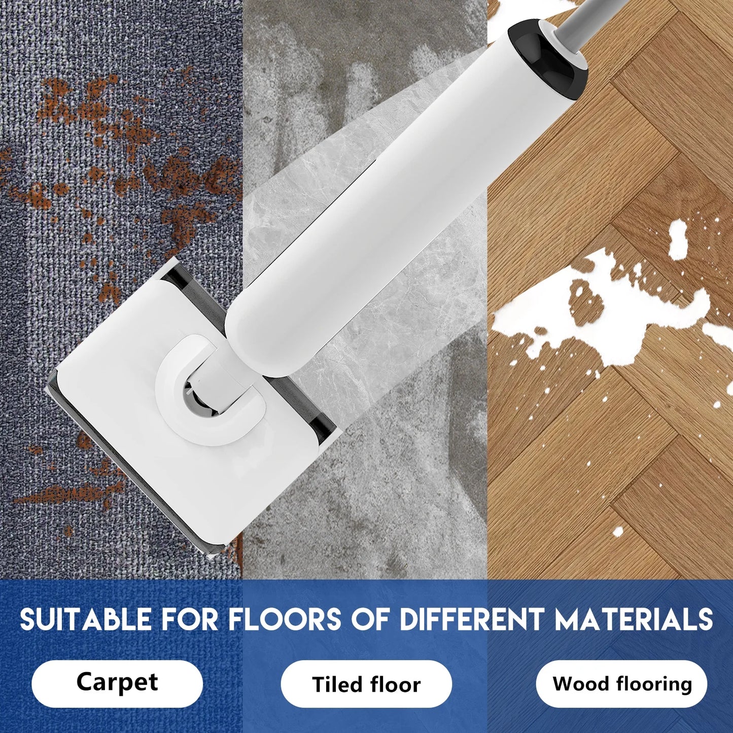 HABIUBIU Vacuum Mop All in One, Wet Dry Vacuum Cleaner, Cordless Cleaner Machine for Tile Hardwood Floor, Self Cleaning Electric Mop with 180° Lie-Flat
