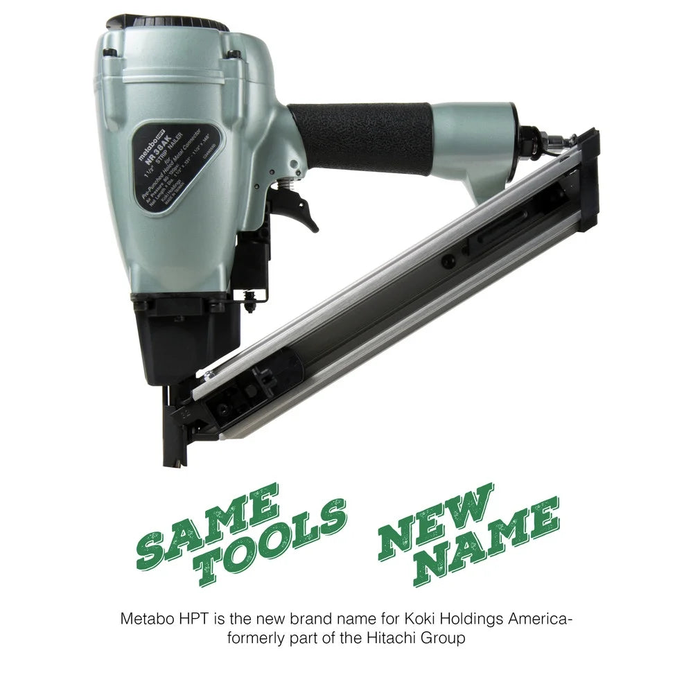 Metabo HPT Metal Connector Nailer | Pro Preferred Brand of Pneumatic Nailers | 36 Degree Magazine | Accepts up to 1-1/2-Inch Nails | Ideal for Fastening Metal Connectors to Wood | NR38AK