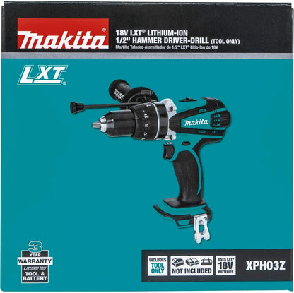 Open Box Makita XPH03Z 18V LXT Lithium-Ion Cordless 1/2" Hammer Driver-Drill, Tool Only