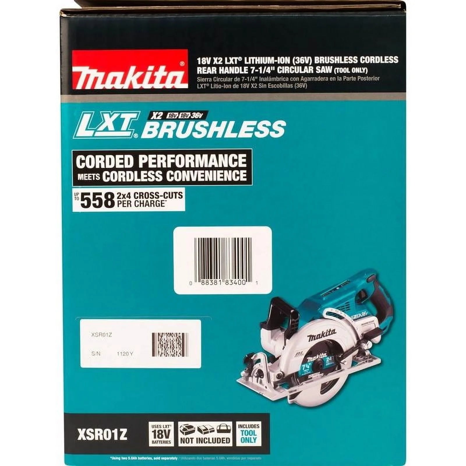 Open Box Makita 18V 7-1/4 in. Cordless Brushless Circular Saw Tool Only