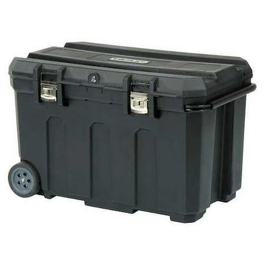 Stanley Mobile Tool Chest, 24 Gallon, 30 W x 19 D x 19 H, Plastic, Black, Tote Tray, 2 Compartments