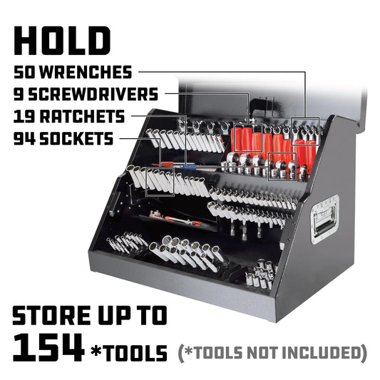 Powerbuilt 26 Inch Rapid Box Portable Slant Front Tool Box - Gray - 240111