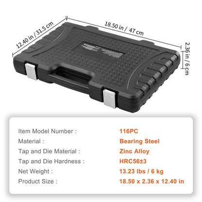 BENTISM, 18.50 x 12.40 x 2.36" Portable Tool Set, 116 Piece