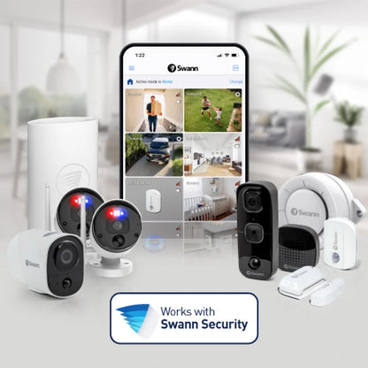 Swann Wi-Fi 1080p Weatherproof Slimline Floodlight Camera, Color Night Vision, Heat Motion-Sensing, 2-Way Talk