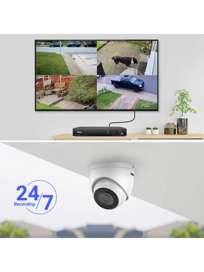 ANNKE PoE Security Camera 4K 8 Channel H.265+ NVR 5MP IP Turret Cameras with AI Vehicle Detection
