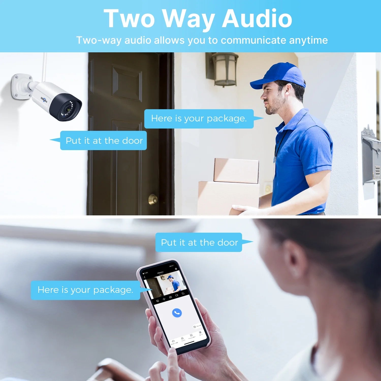 Hiseeu Wireless Security System w/4 Cameras, 2 Way Audio, & 1TB Hard Drive