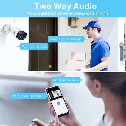 Hiseeu Wireless Security System w/4 Cameras, 2 Way Audio, & 1TB Hard Drive