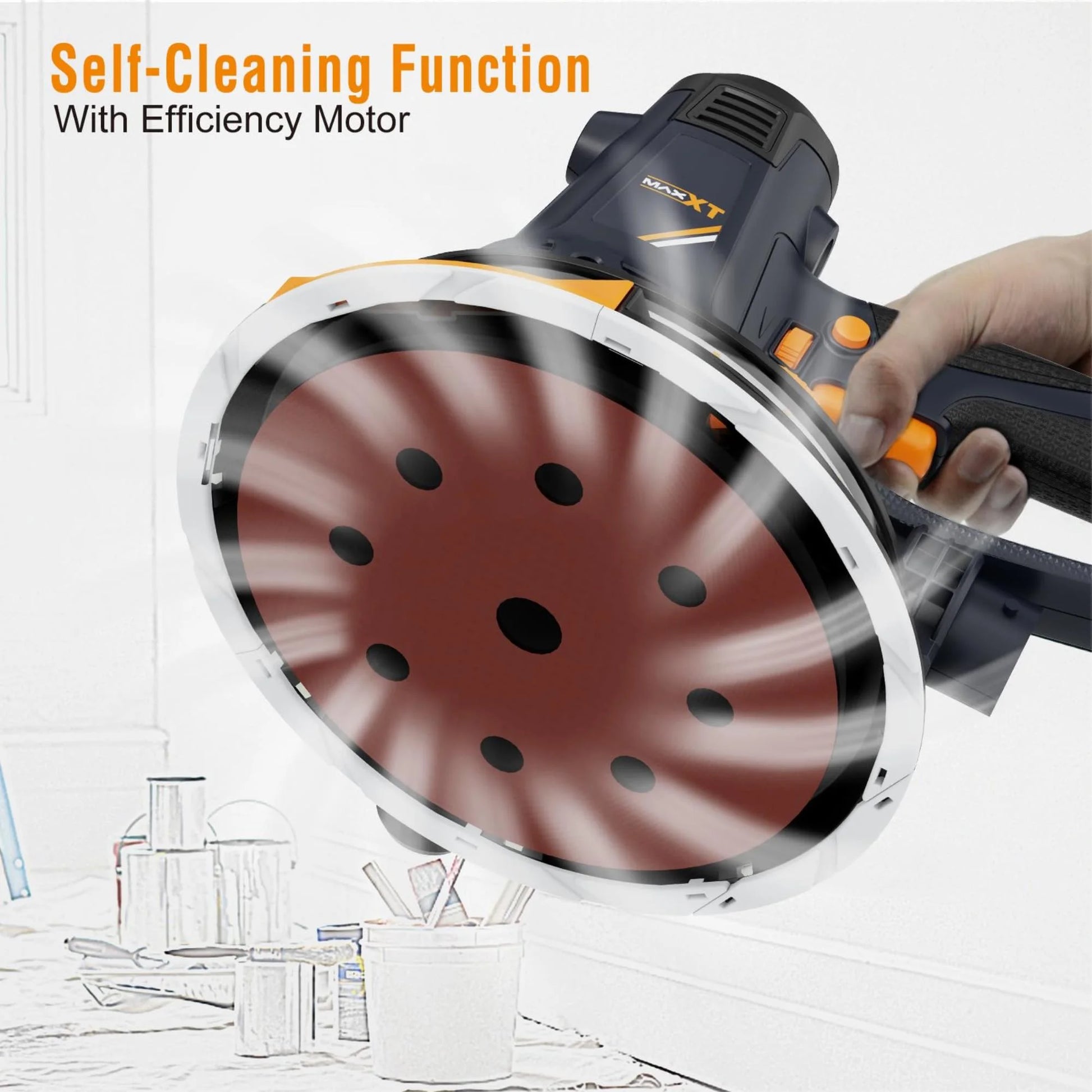 Handheld Drywall Sander 810W, Electric Sander for Walls,Rough and fine Sanding, 1500-2800RPM Variable Speed, Upgraded Pad, Adjustable Suction, Self-Dust-Extraction (120, Volts)[Unable to ship on weeke