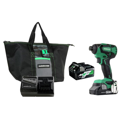 Metabo HPT WH18DBFL2TM 18V Brushless Lithium-Ion 1/4 in. Cordless Impact Driver Kit (3 Ah/5 Ah)