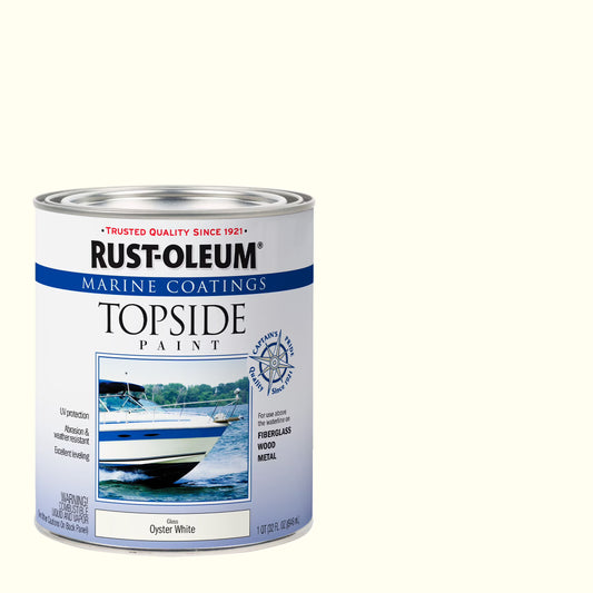 4 Pack, Oyster White, Rust-Oleum Marine Gloss Topside Paint- 207001, Quart