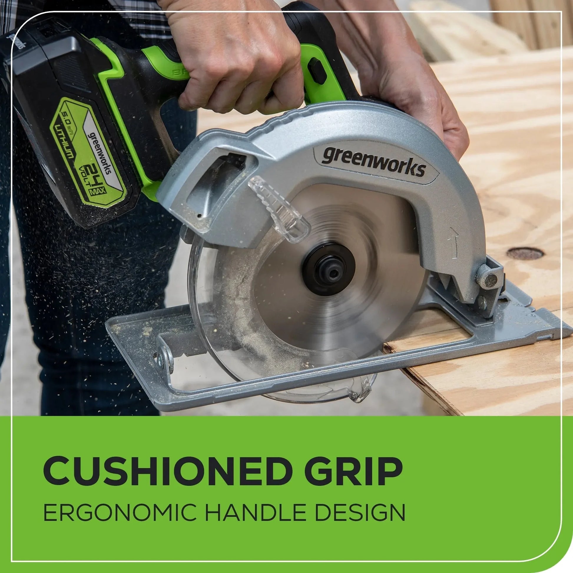 Greenworks 24V 7-1/4-inch Brushless Circular Saw, Battery Not Included, 1501202AZ