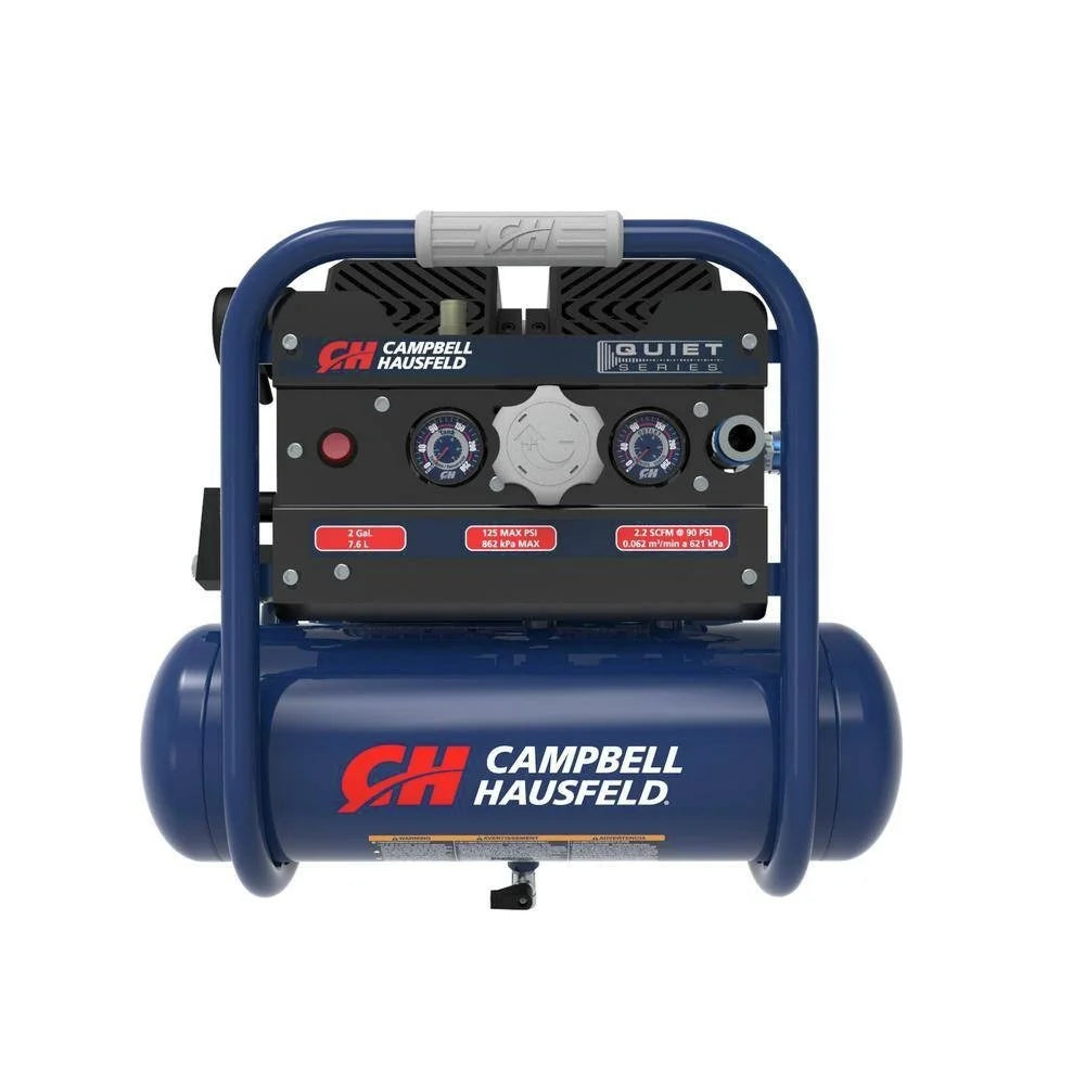 Campbell Hausfeld DC020500 2 HP 2 Gallon 125 PSI Single Stage Electric Quiet Oil-Free Portable Air Compressor