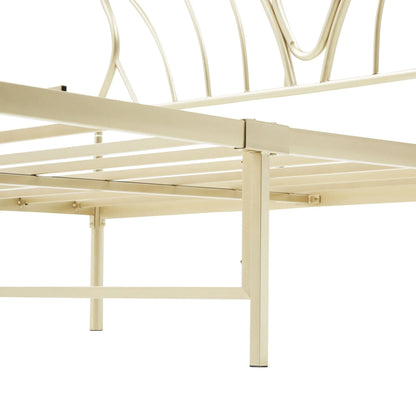 Gold Platform Queen Size Bed Frame with Headboard and Footboard, 12.6 Inches Metal Mattressfor Storage, No Box Spring Needed, Easy Assembly, Modern Design (Butterfly)