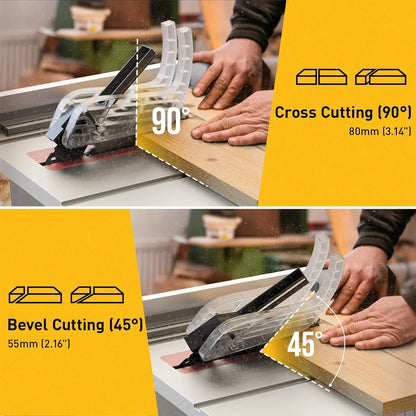 MarvTool 10-inch 15Amp Table Saw 45&90 Degree Cutting Range Lightweight Portable Table Saw