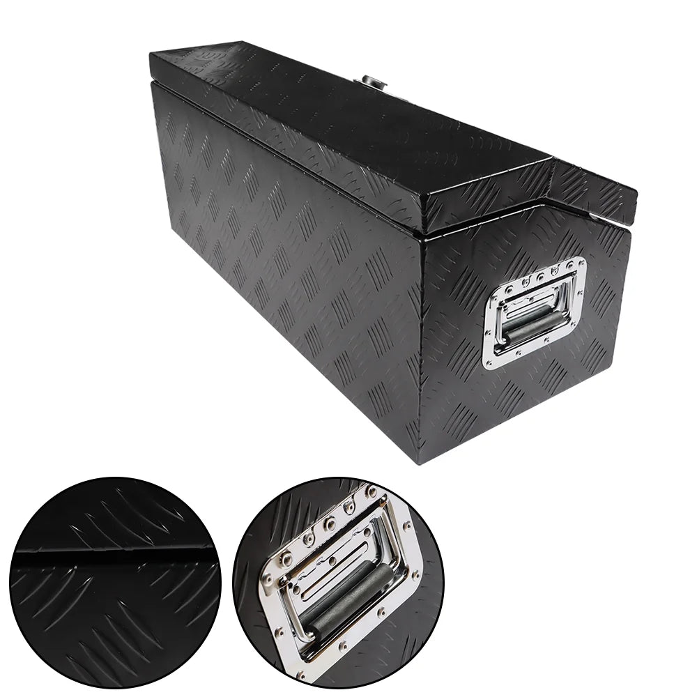 SEBLAFF 30 in Aluminum Pickup Truck Trailer Lathe Tool Box Storage Box for ATV Storage Truck Pickup RV 29.92in (L) x 13.15in (W) x 13.46in (H) Black
