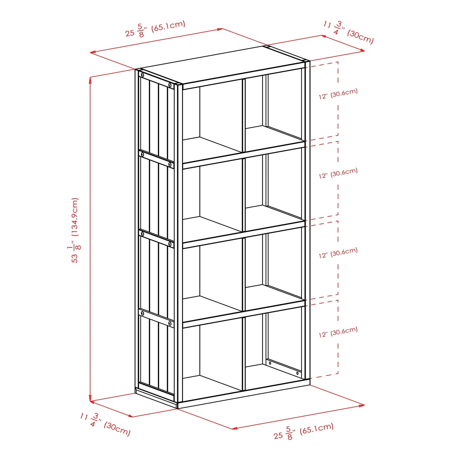 Winsome Wood Timothy 4x2 Storage Cube Shelf, Black Finish