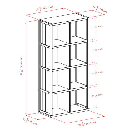 Winsome Wood Timothy 4x2 Storage Cube Shelf, Black Finish