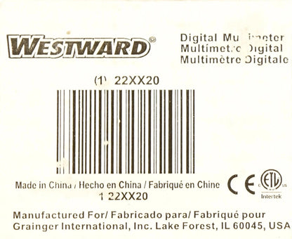Westward Digital Multimeters,40 Ohms,4000 Counts 22XX20