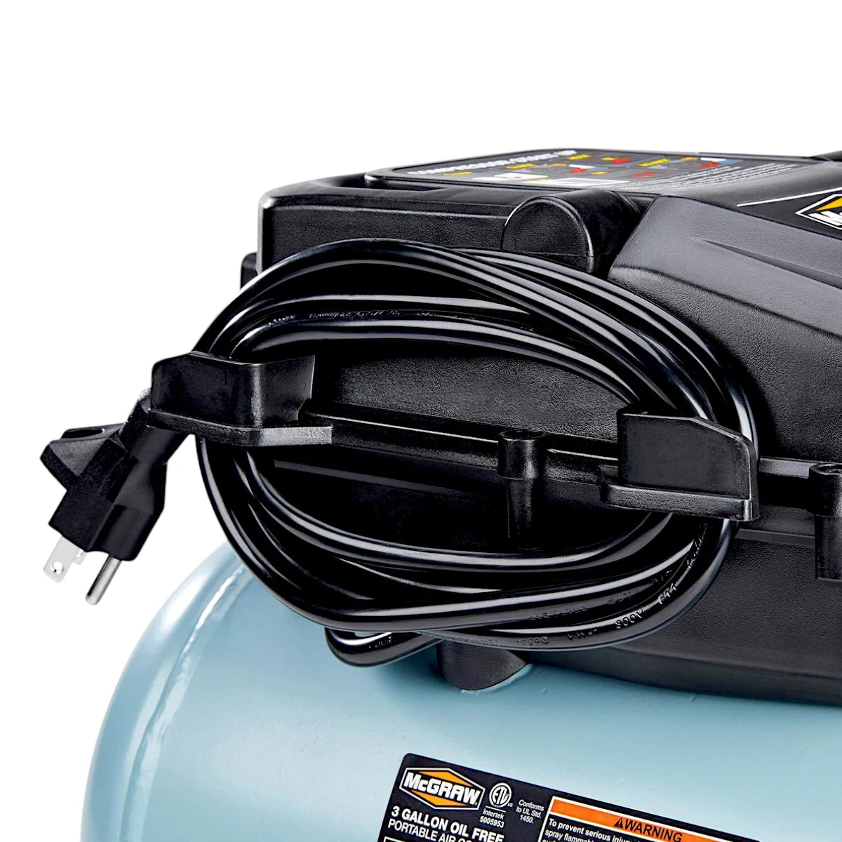 MCGRAW 3 Gallon 110 PSI Oil-Free Light-Duty Air Compressor with - Perfect for Cleaning, Inflation