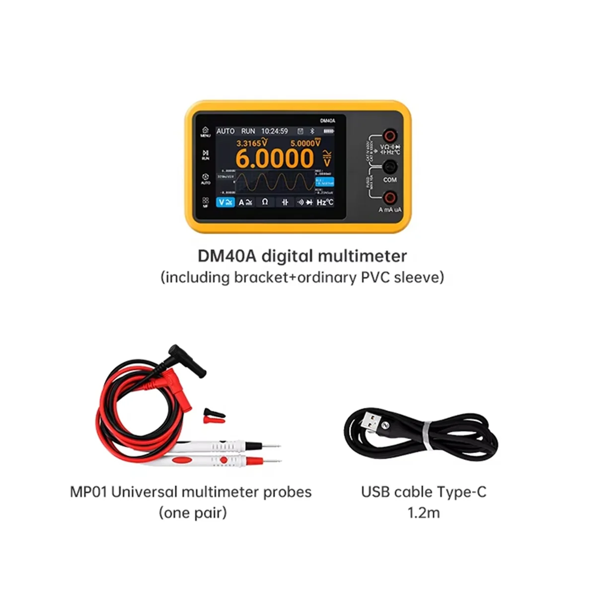 DM40 Digital Oscilloscope Multimeter Signal Generator 50M Sample Rate Voltage Diode Handheld Automotive Tools,E
