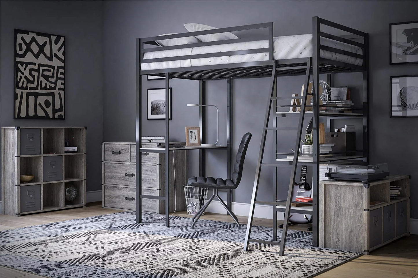 Nova 9 Cube Storage Bookcase - Grey Oak