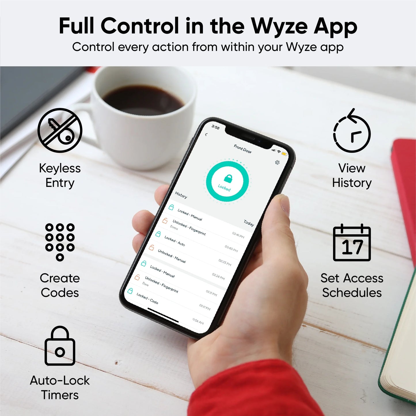 Wyze Smart Lock Bolt with Fingerprint Keyless Entry and Auto Lock